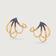 Blue Sapphire Galaxy Trails Hoop Earrings,,hi-res view 3