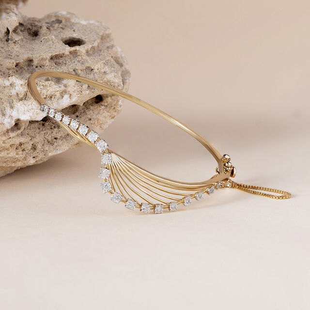 Elegant Precision Gold & Diamond Bangle,,hi-res image number null