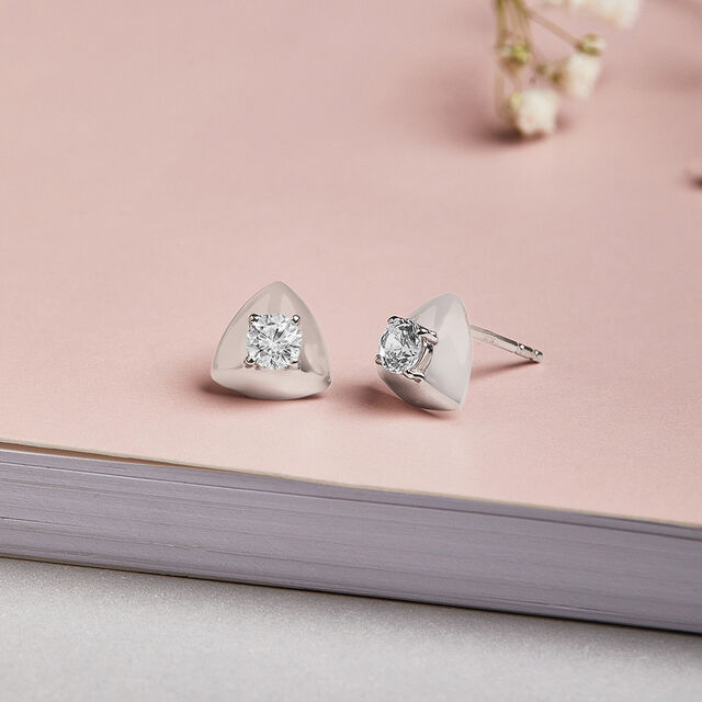 Minimalist Magic Silver Stud Earrings,,hi-res image number null