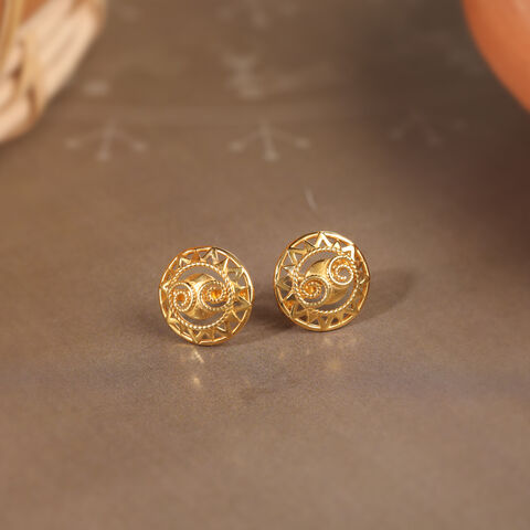 Saura Sketches 22KT Gold Stud Earrings