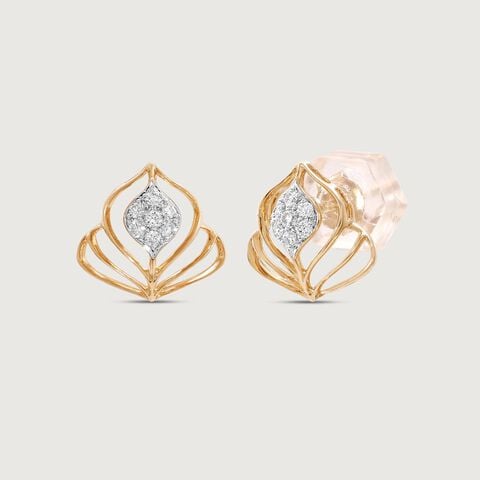 Dazzle Crest Diamond Stud Earrings