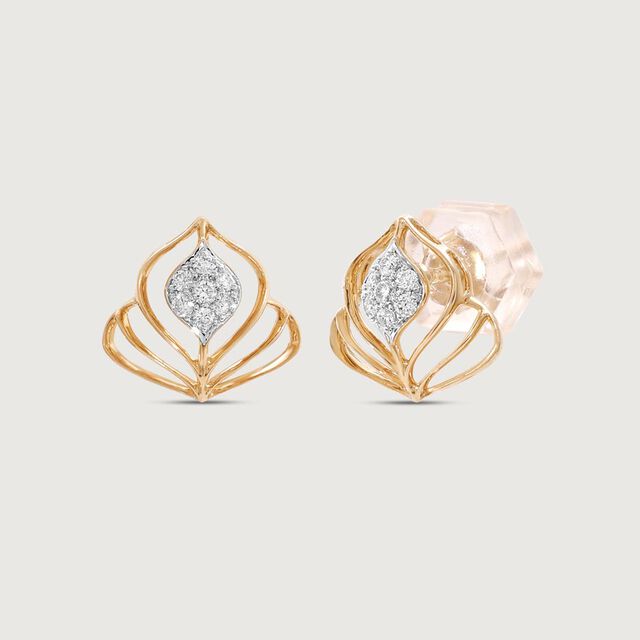 Dazzle Crest Diamond Stud Earrings,,hi-res image number null