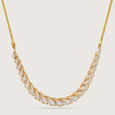 Luxe Leaf 14 Kt Gold and Diamond Necklace,,hi-res view 3