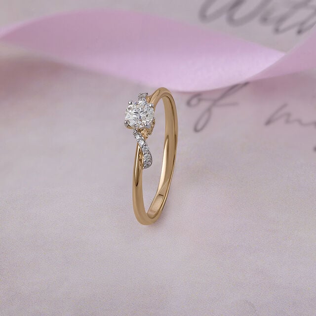 Starlit Heart 14 kt Gold & Diamond Finger Ring,,hi-res image number null