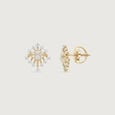 Geometric Aura Diamond Earrings,,hi-res view 3