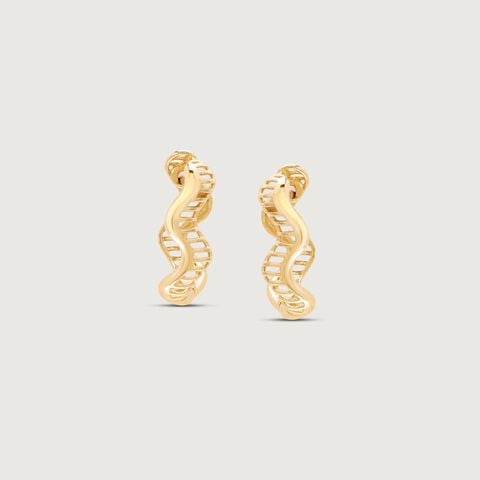 Aura Ripple Gold Hoop Earrings