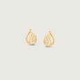 Flex Blaze Gold Stud Earrings,,hi-res view 3