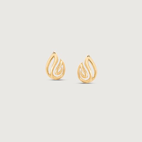 Flex Blaze Gold Stud Earrings
