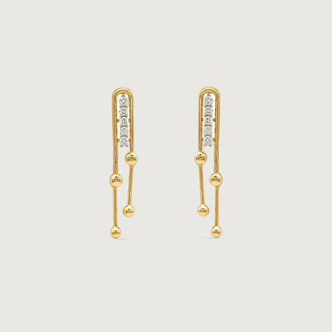 Playful Linear Diamond Drop Earrings
