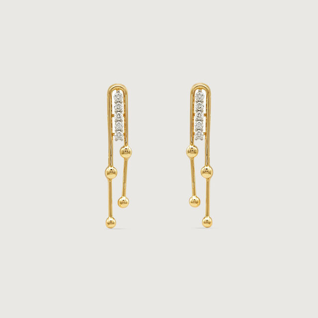Playful Linear Diamond Drop Earrings,,hi-res image number null