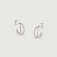 Cheeky Curve Silver Earrings,,hi-res view 3