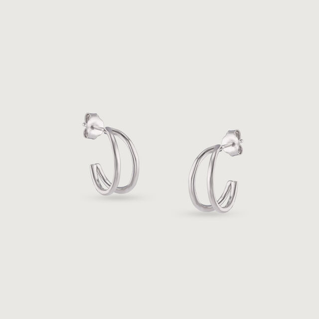 Cheeky Curve Silver Earrings,,hi-res image number null