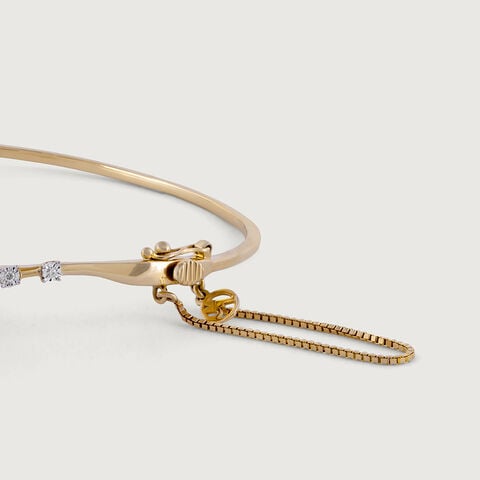 Elegant Precision Gold & Diamond Bangle