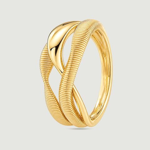 Textured Confluence Gold Ring