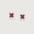 Trillion Sparkle Gold & Garnet Stud Earrings,,hi-res view 3