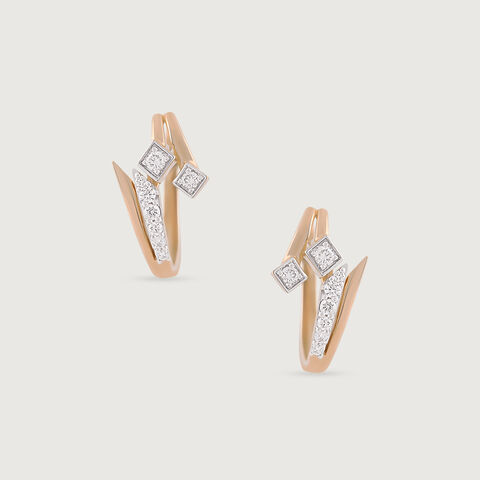 Groovy Glimmer Gold & Diamond Hoop Earrings