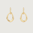 Fluid Drop Gold Hoop Earrings,,hi-res view 5