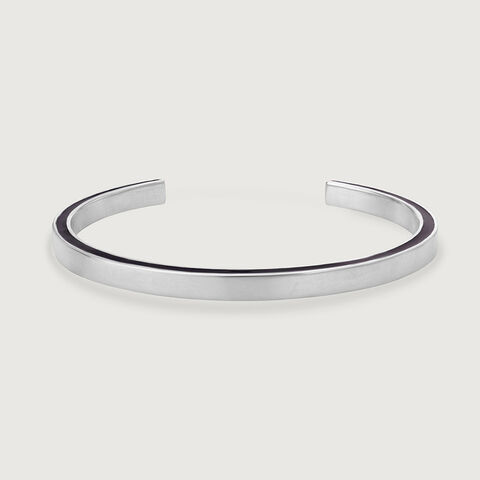 Edgy Noir Silver Bangle