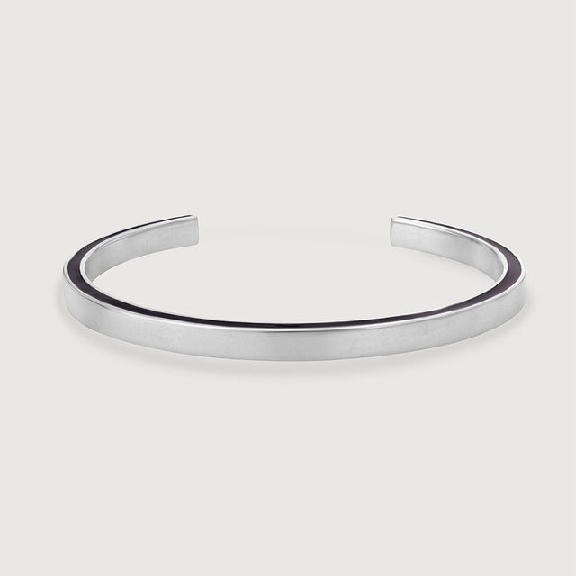 Edgy Noir Silver Bangle,,hi-res image number null