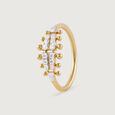 Disco Glam Gold & Diamond  Finger Ring,,hi-res view 4
