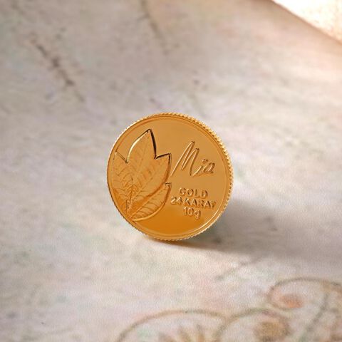 10 GM 24 Karat Mango Leaf Gold Coin
