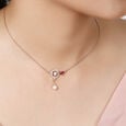 14KT Rose Gold Celestial Sparkle Pink Tourmaline Choker Necklace,,hi-res view 1