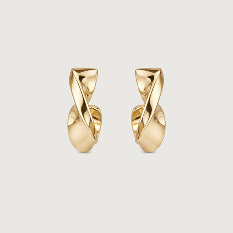 Twisted Sculpt Gold Hoop Earrings