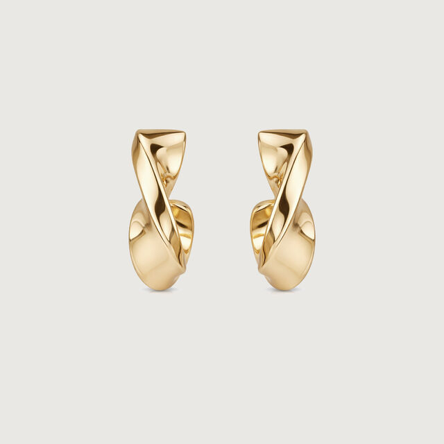 Twisted Sculpt Gold Hoop Earrings,,hi-res image number null