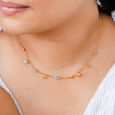 18KT Yellow Gold Evil Eye Mamma Mia Necklace,,hi-res view 3