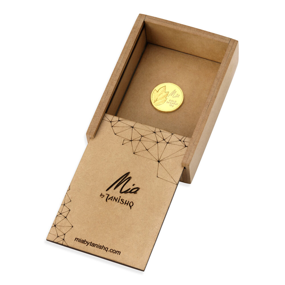 Buy 10 GM 24 Karat Mango Leaf Gold Coin Online Mia by Tanishq