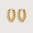 Twisted Rope Gold Hoop Earrings,,hi-res view 5