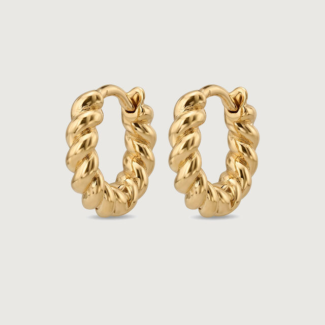 Twisted Rope Gold Hoop Earrings,,hi-res image number null