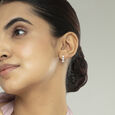 Twist Elegance Gold & Diamond Hoop Earrings,,hi-res view 2