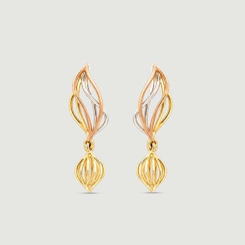 Fluid Layered Gold Drop Earrings