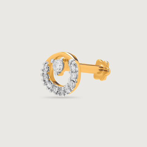 14KT Yellow Gold Diamond Nose Pin