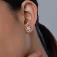 Starry Shine Gold & Diamond Stud Earrings,,hi-res view 2