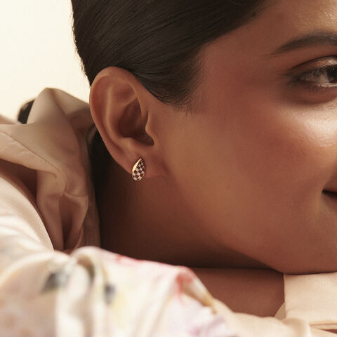 Luminous Checkered Diamond Stud Earrings