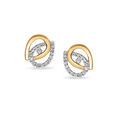 18 Karat Yellow Gold Overlapping Stud Earrings,,hi-res view 1