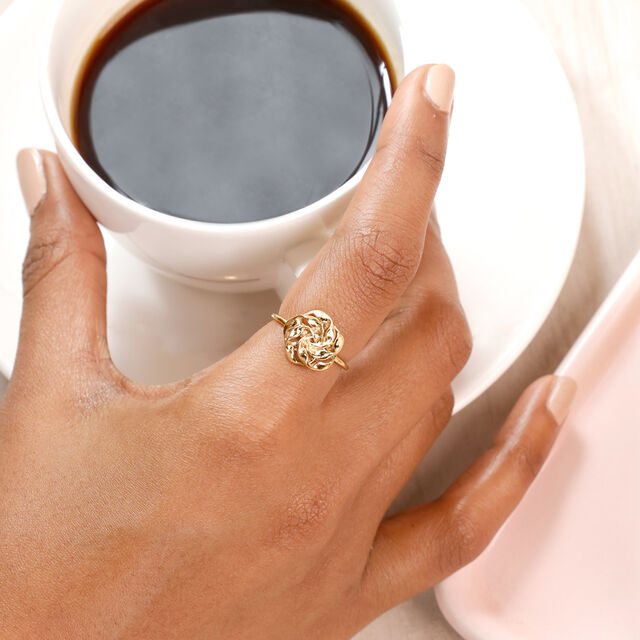 Sculpted Bloom Gold Ring,,hi-res image number null