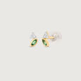Emerald Glint Diamond Stud Earrings,,hi-res view 4