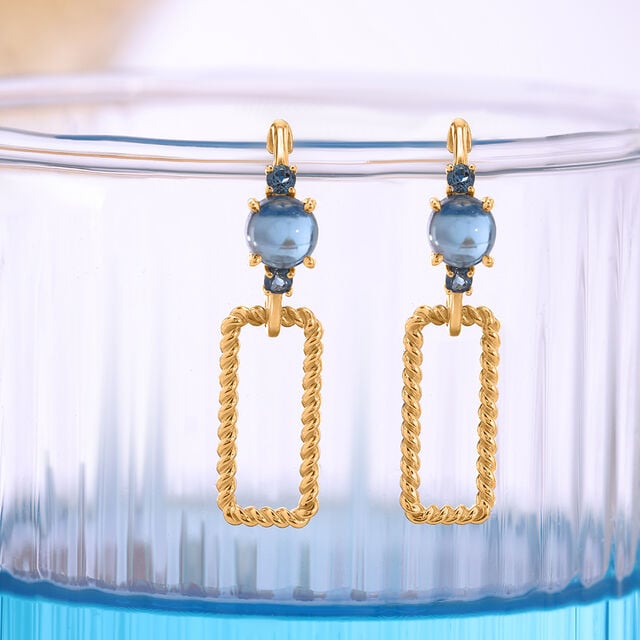 Buy Blue Elixir 14KT London Blue Topaz Drop Earrings Online Mia