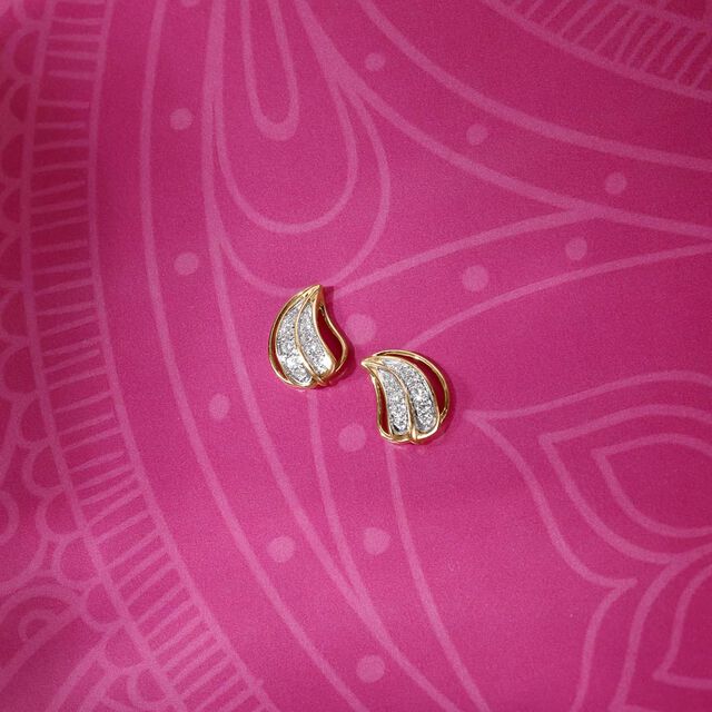 Paisley Shine Diamond Stud Earrings,,hi-res image number null