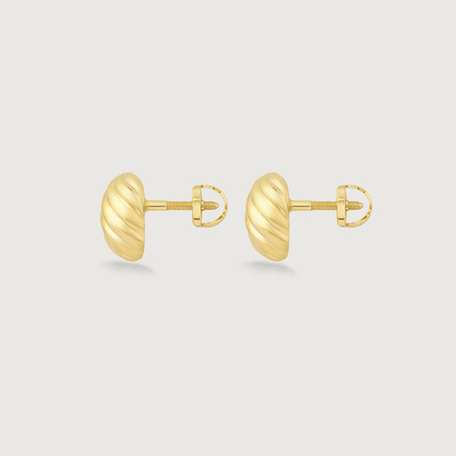 Twisted Dome Gold Stud Earrings,,hi-res image number null