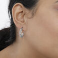 925 Silver Glittering Simple Hoop Earrings,,hi-res view 3