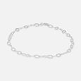 Sleek Chain Silver Anklet,,hi-res view 2