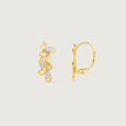 Playful Petal Diamond Hoop Earrings,,hi-res view 5