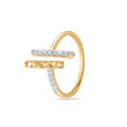 14KT Yellow Gold Luminous Lines Diamond Finger Ring,,hi-res view 3