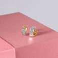 Modern Luxe Gold & Diamond Hoop Earrings,,hi-res view 1