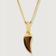 Wild Elegance Tiger Eye 18KT Tusk Pendant,,hi-res view 2