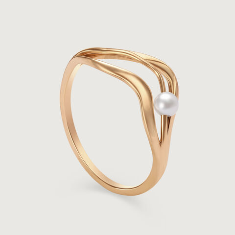 Whimsical Waves 14 Kt Gold & Pearl Ring